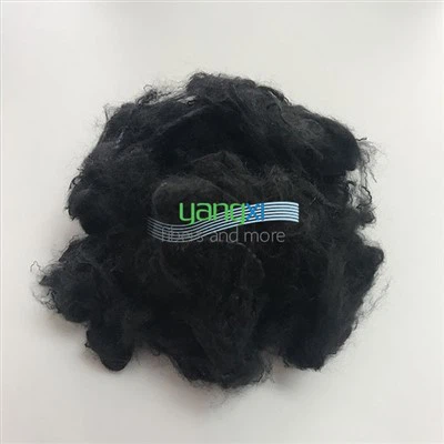 Schwarz recycelte Polyester -Grundfaserfaser